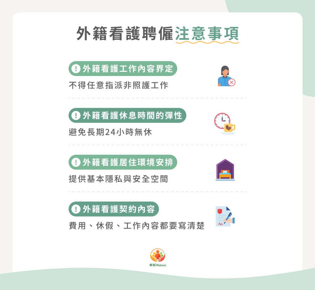 外籍看護聘僱注意事項 外籍看護聘僱注意事項